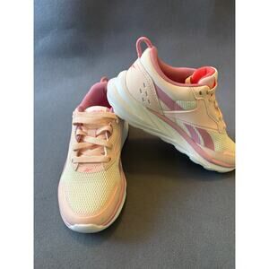 Reebok Girls Size 2 Pink White Running Sneakers